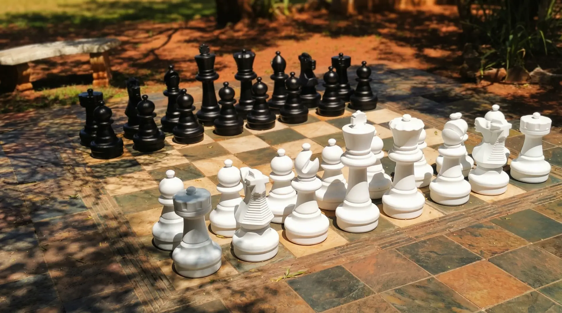 Giant Chess outdoor activity at Rocking Giraffe Bush Lodge