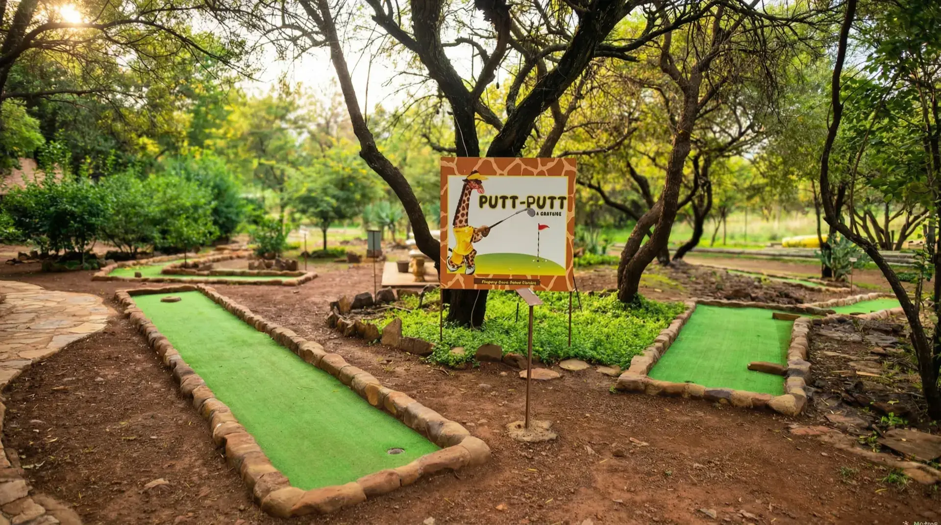 Mini Golf outdoor activity at Rocking Giraffe Bush Lodge