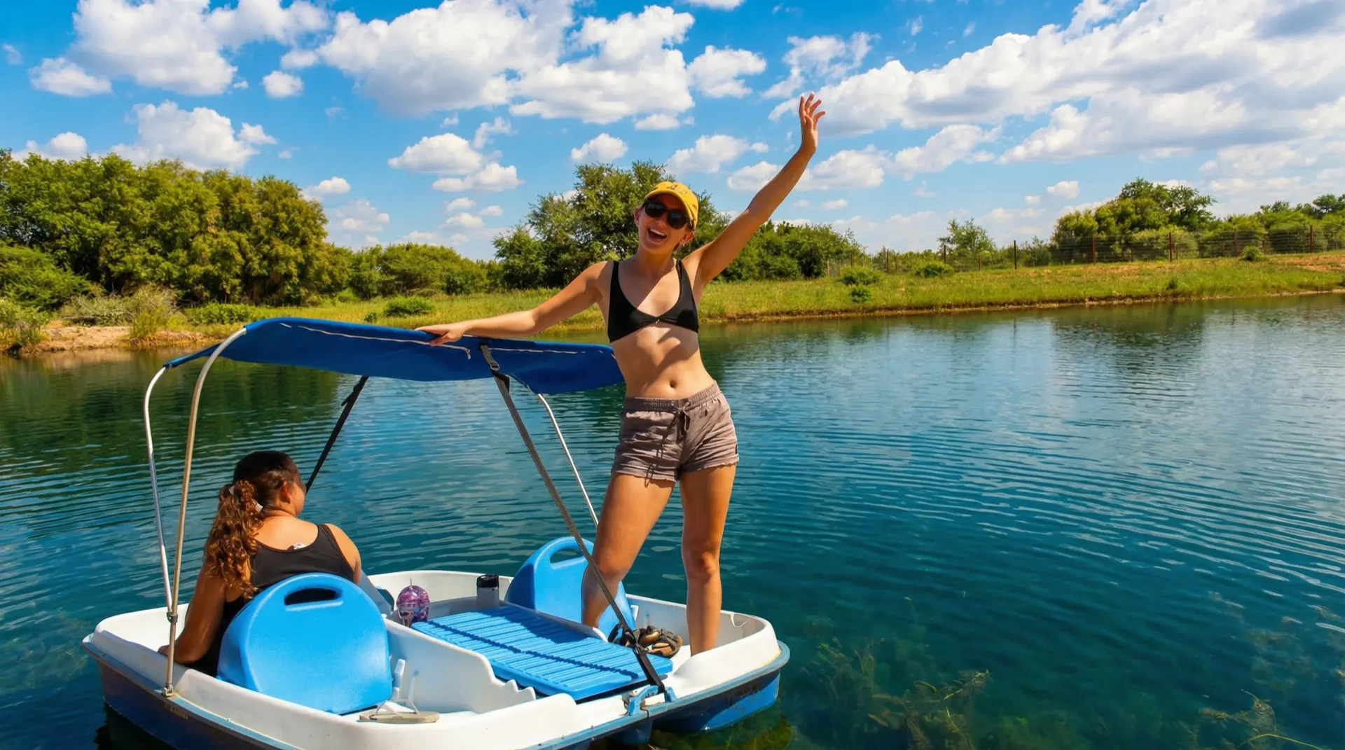 Outdoor family fun and paddle boats