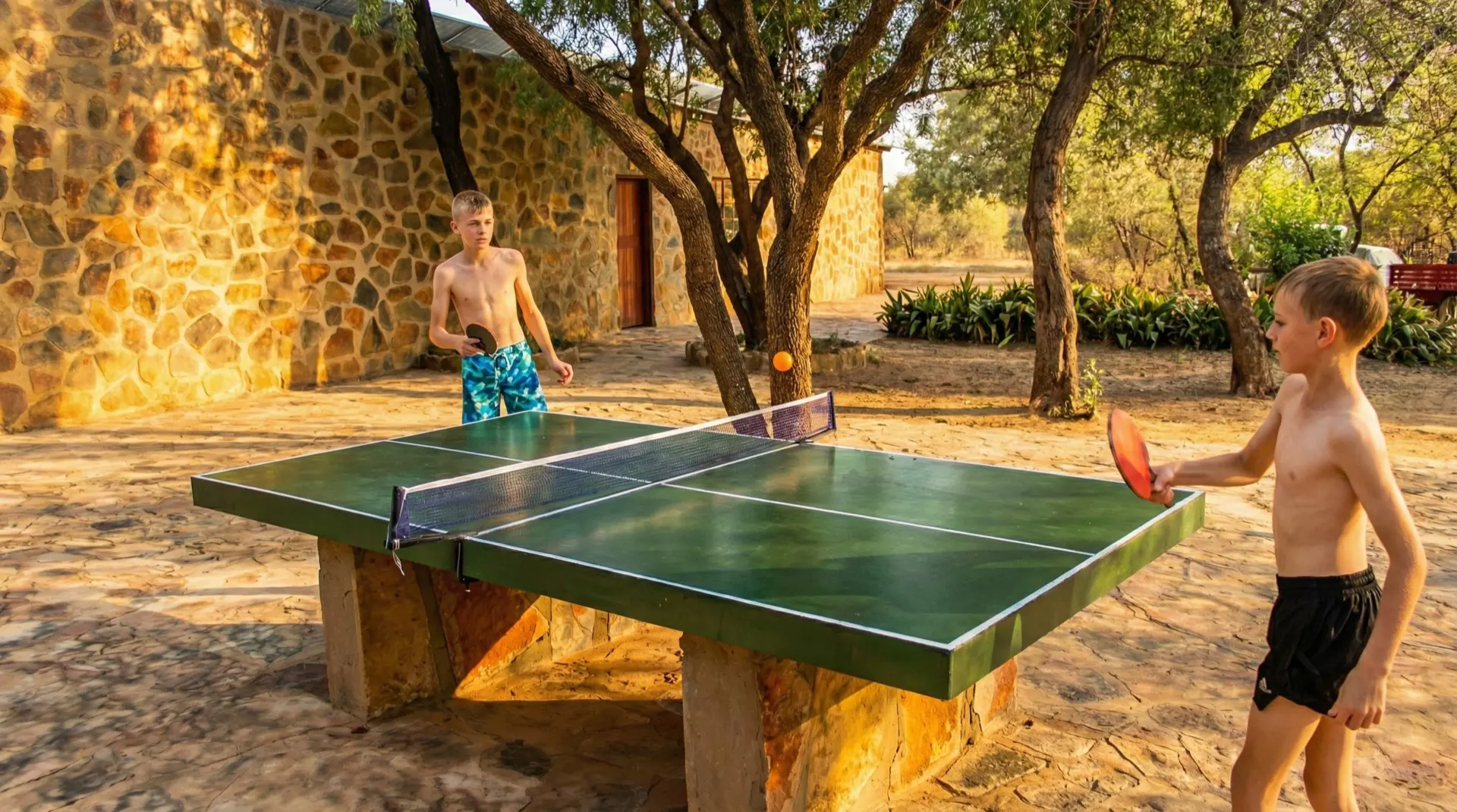 Ping Pong outdoor activity at Rocking Giraffe Bush Lodge