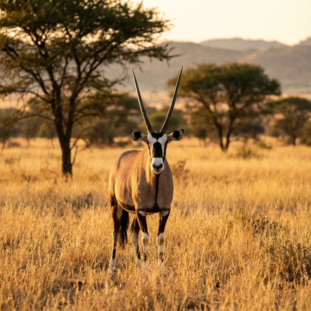 Gemsbok (Oryx) wildlife sighting at Rocking Giraffe Bush Lodge