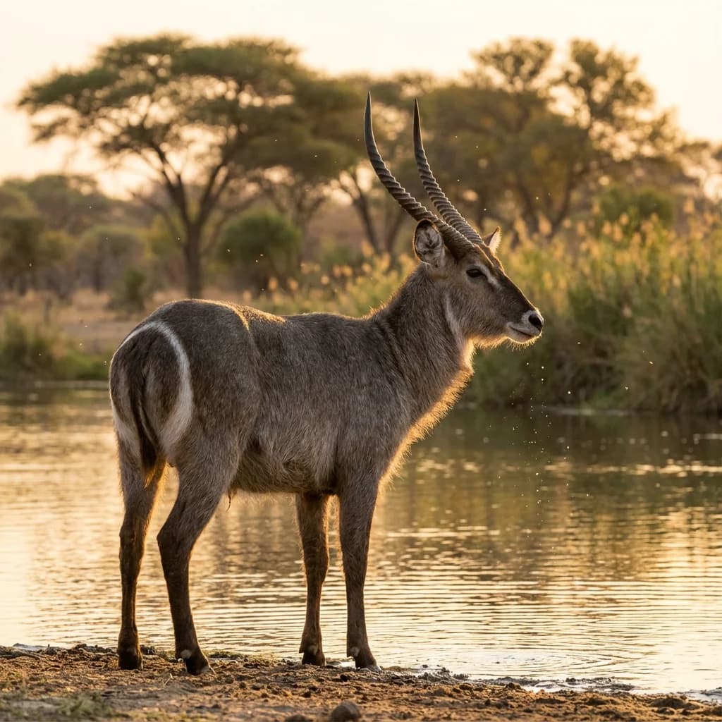 Waterbuck wildlife sighting at Rocking Giraffe Bush Lodge